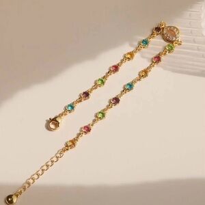 Vintage gold rainbow stone bracelet.